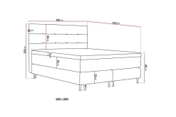 Hilton Premium Komplett Sängpaket 160x200 cm Kontinentalsäng med Sänggavel