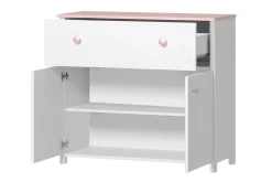 Hilts Byrå 110x90 cm Vit||Pink