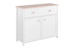 Hilts Byrå 110x90 cm Vit||Pink
