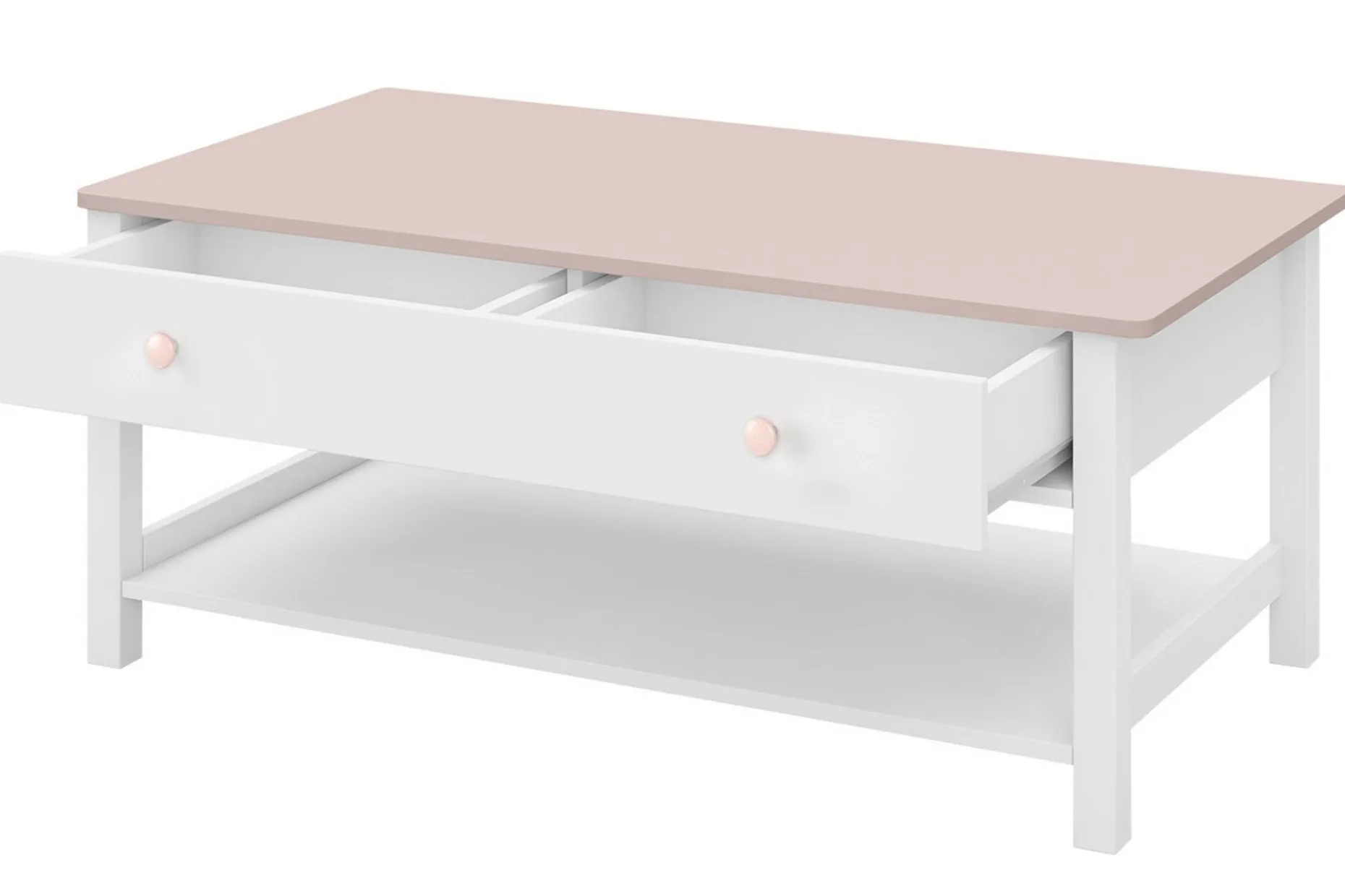 Hilts Soffbord 110 cm med Förvaring Lådor + Hylla
