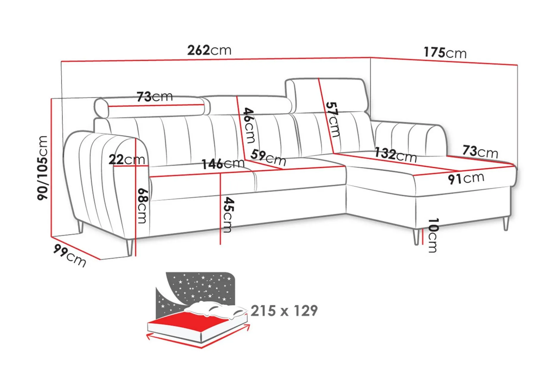 Hoffman Soffa med Divan 3-sits