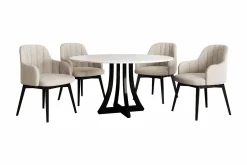Hollan Matgrupp Rund Beige|Vit|Svart