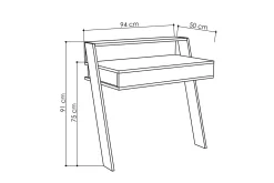 Homitis Väggskrivbord 94 cm med Förvaring Låda + Hylla