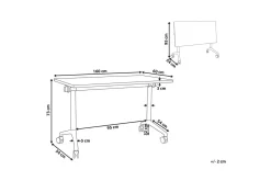 Hopfällbart skrivbord Cavi Vit/Svart, 160x60x75 cm