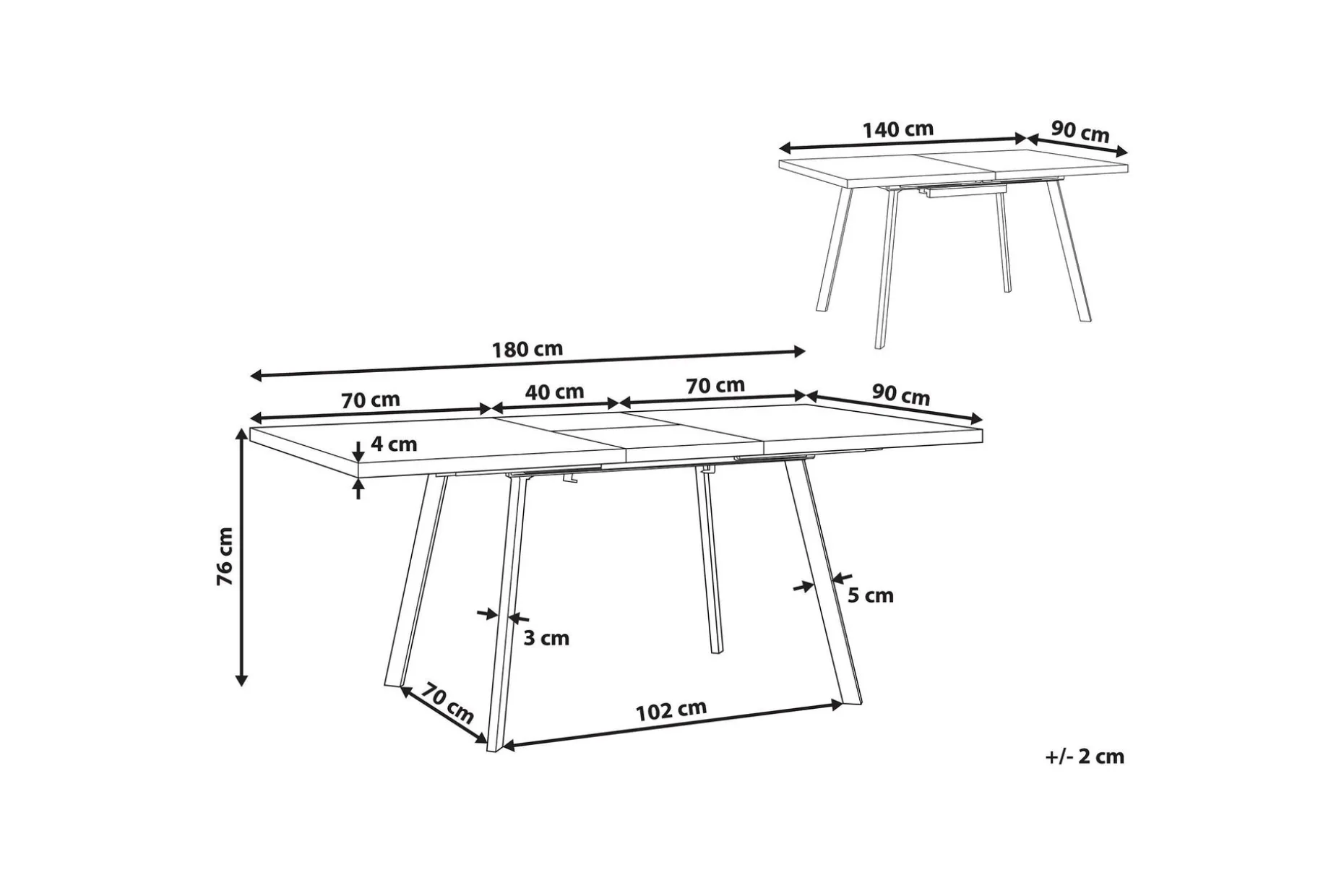Housham Matbord 180 cm Hopfällbart