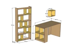 Hovdane Skrivbord 120 cm med Förvaring + Vägghylla +
