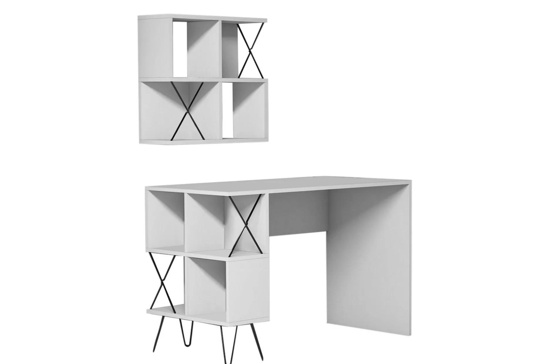 Hovdane Skrivbord 120 cm med Förvaring Hylla + Bokhylla Lite