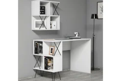 Hovdane Skrivbord 120 cm med Förvaring Hylla + Bokhylla Lite