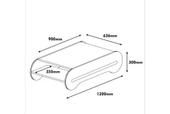 Hovdane Soffbord 120 cm med Förvaring Hylla