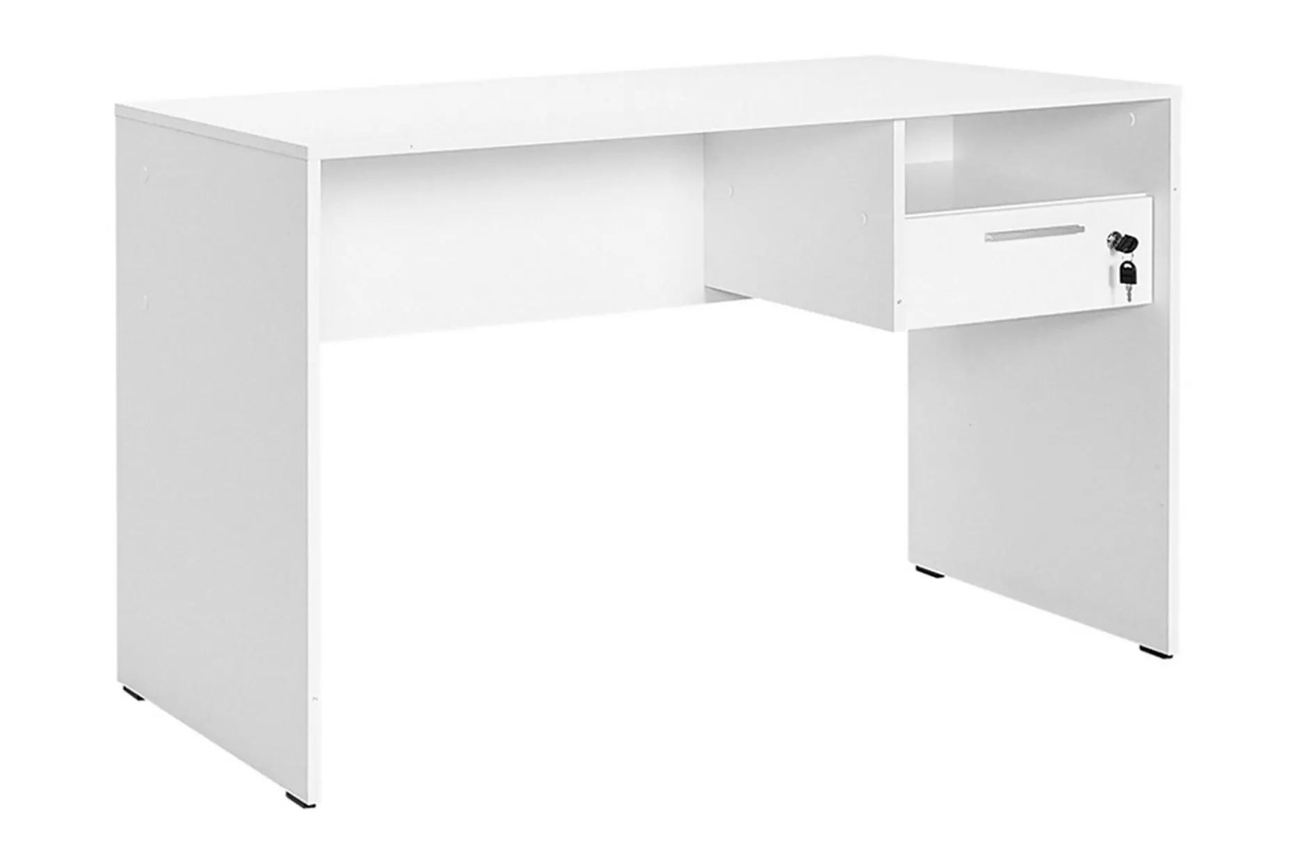 Irbene Skrivbord 120 cm med Förvaring Hyllor + Låsbar Låda
