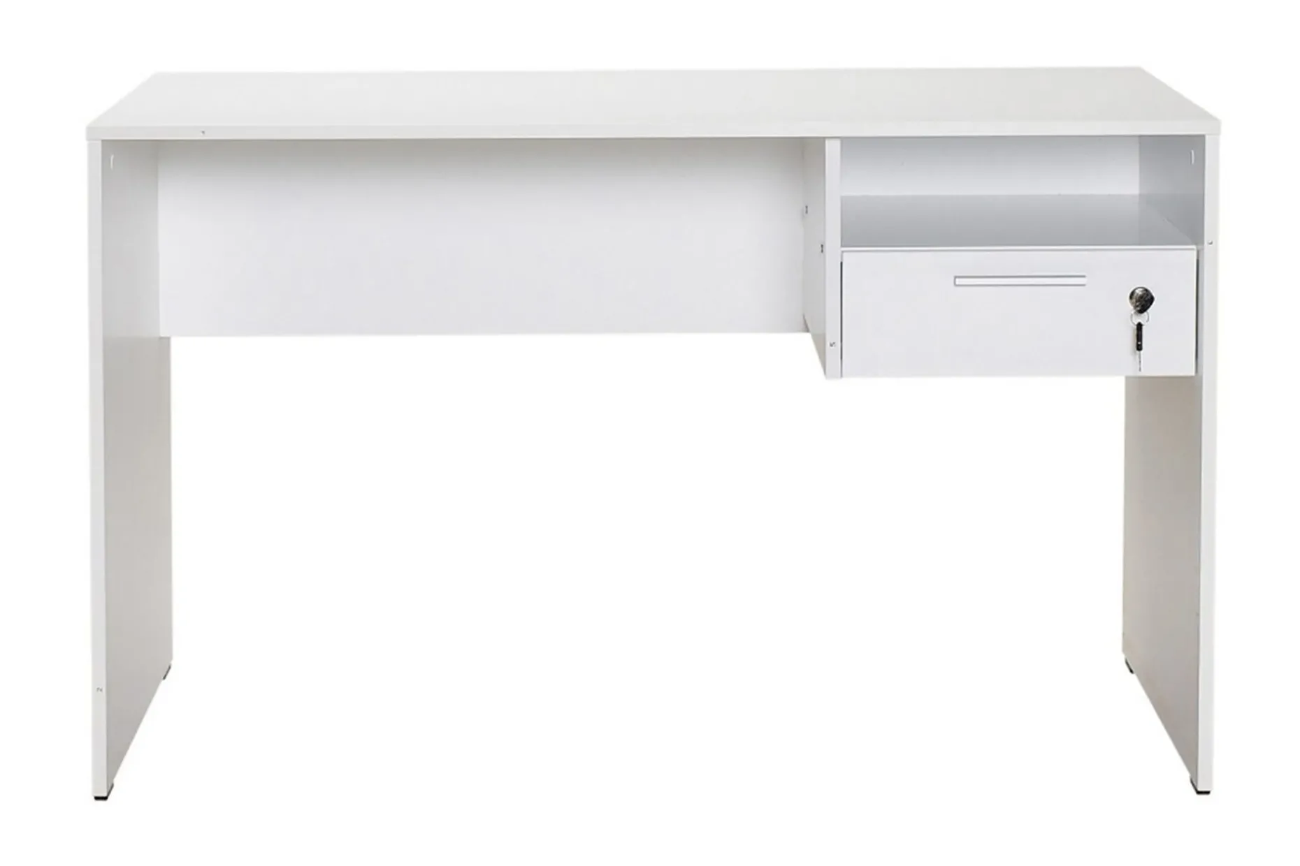Irbene Skrivbord 120 cm med Förvaring Hyllor + Låsbar Låda