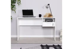 Irbene Skrivbord 120 cm med Förvaring Hyllor + Låsbar Låda