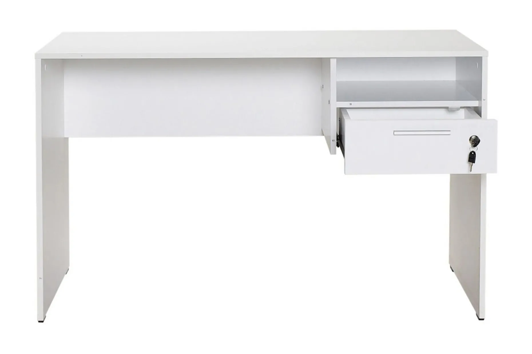 Irbene Skrivbord 120 cm med Förvaring Hyllor + Låsbar Låda