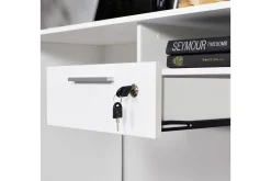 Irbene Skrivbord 120 cm med Förvaring Hyllor + Låsbar Låda