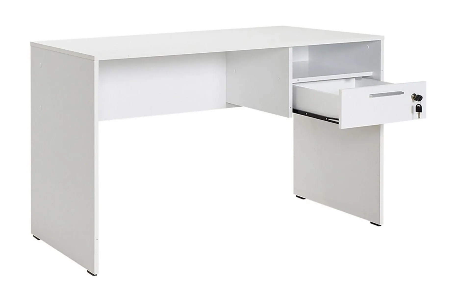 Irbene Skrivbord 120 cm med Förvaring Hyllor + Låsbar Låda