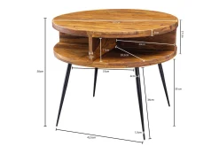 Irias Soffbord 60 cm med Förvaring Hylla Runt