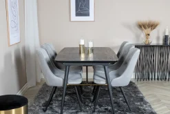Irunea Matbord 180 cm med 6 st Valera Lyx Sammetstol