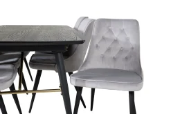 Irunea Matbord 180 cm med 6 st Valera Lyx Sammetstol