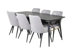 Irunea Matbord 180 cm med 6 st Valera Lyx Sammetstol