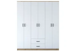 Jabhar Garderob 180x210 cm Brun/Vit