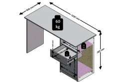 Jackson Skrivbord 123 cm med Förvaring Låda + Skåp + Hylla