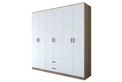 Jagdesh Garderob 210x210 cm Brun/Vit