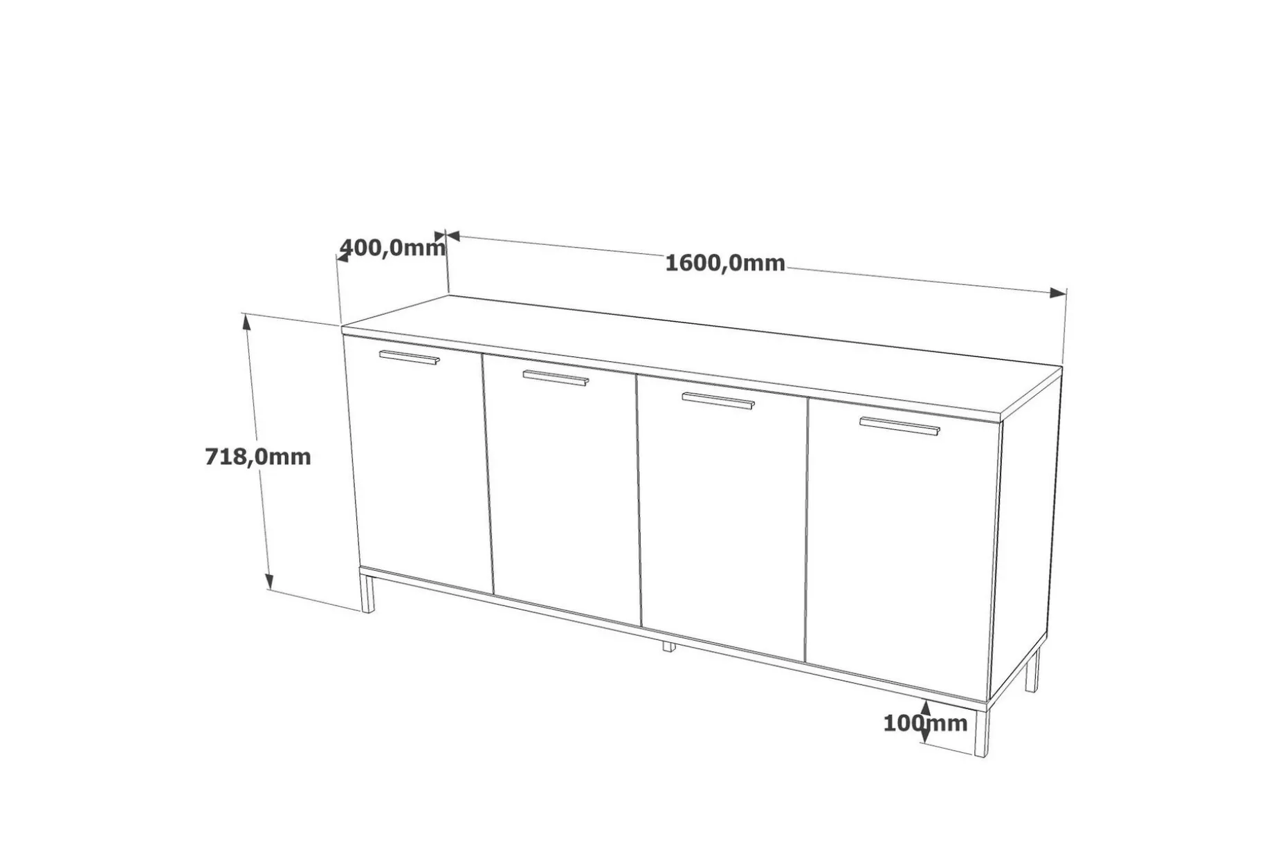 Jagmal Konsollbord 160x71,8 cm Antracit/Brun