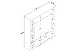 Jaidul Garderob 180x190,8 cm Brun/Vit