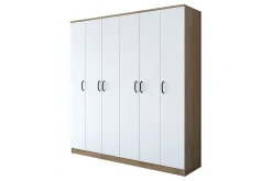 Jaidul Garderob 180x190,8 cm Brun/Vit