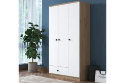 Jain Garderob 90x170 cm Brun/Vit