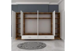 Jaitun Garderob 243x181 cm Vit/Brun