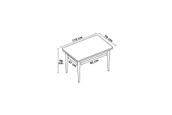 Javren Matbord 114 cm Rektangulär