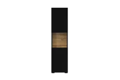 Jestine Smalt Vägghängt alt Fristående Vitrinskåp 30 cm djup 36 cm bred 140 cm hög Mörkt Trä