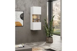 Jestine Vägghängt Vitrinskåp 30 cm djup 36 cm bred 95 cm hög Trä Glas