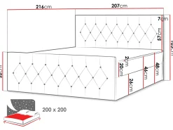 Jitendra Sängpaket Kontinentalsäng 200x200 cm med Förvaring