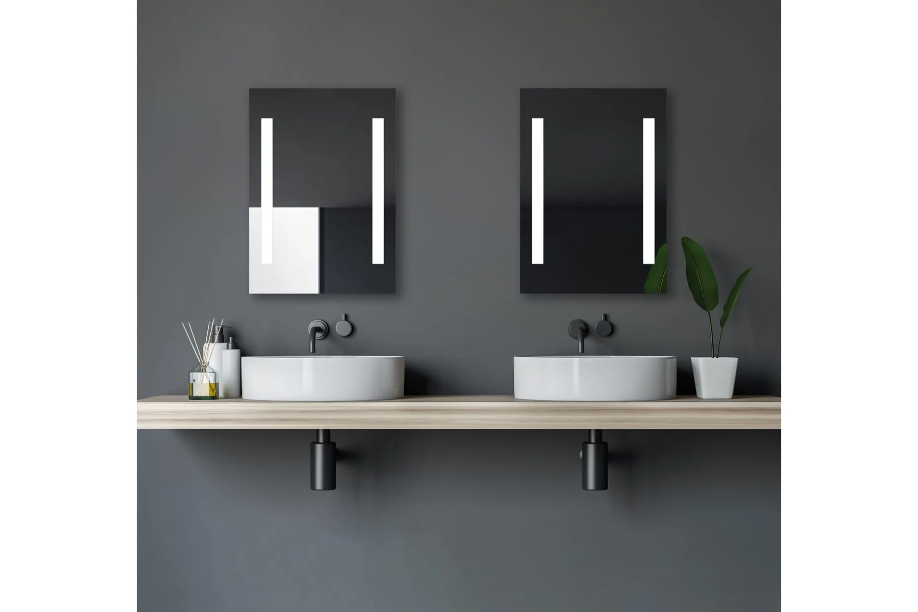 Jordberga Badrumsspegel 70 cm LED-belysning