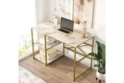 Juna Skrivbord 120x60 cm Vit/Guld