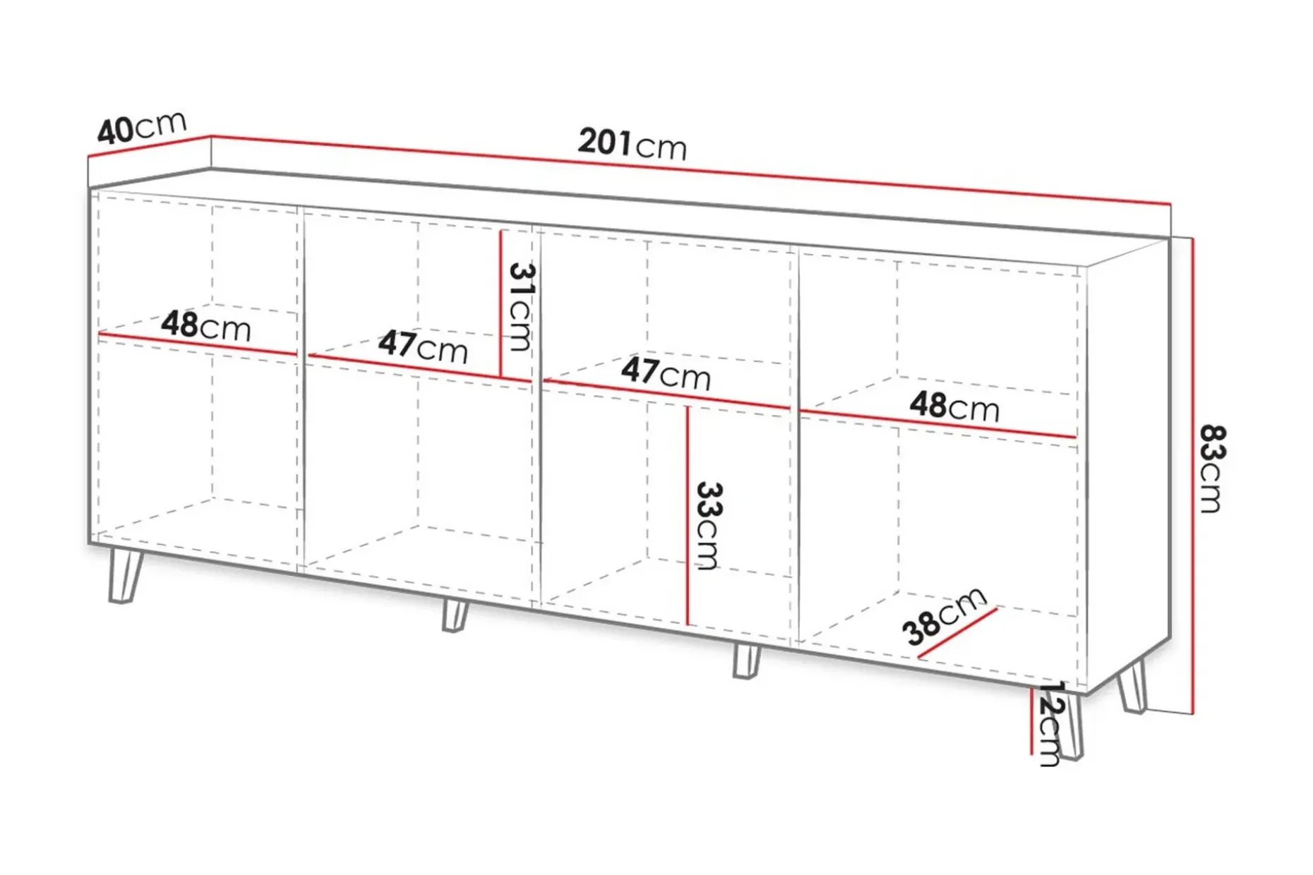 Juniskär Skänk med Förvaring 40x82x200 cm