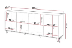 Juniskär Skänk med Förvaring trä 40x82x200 cm