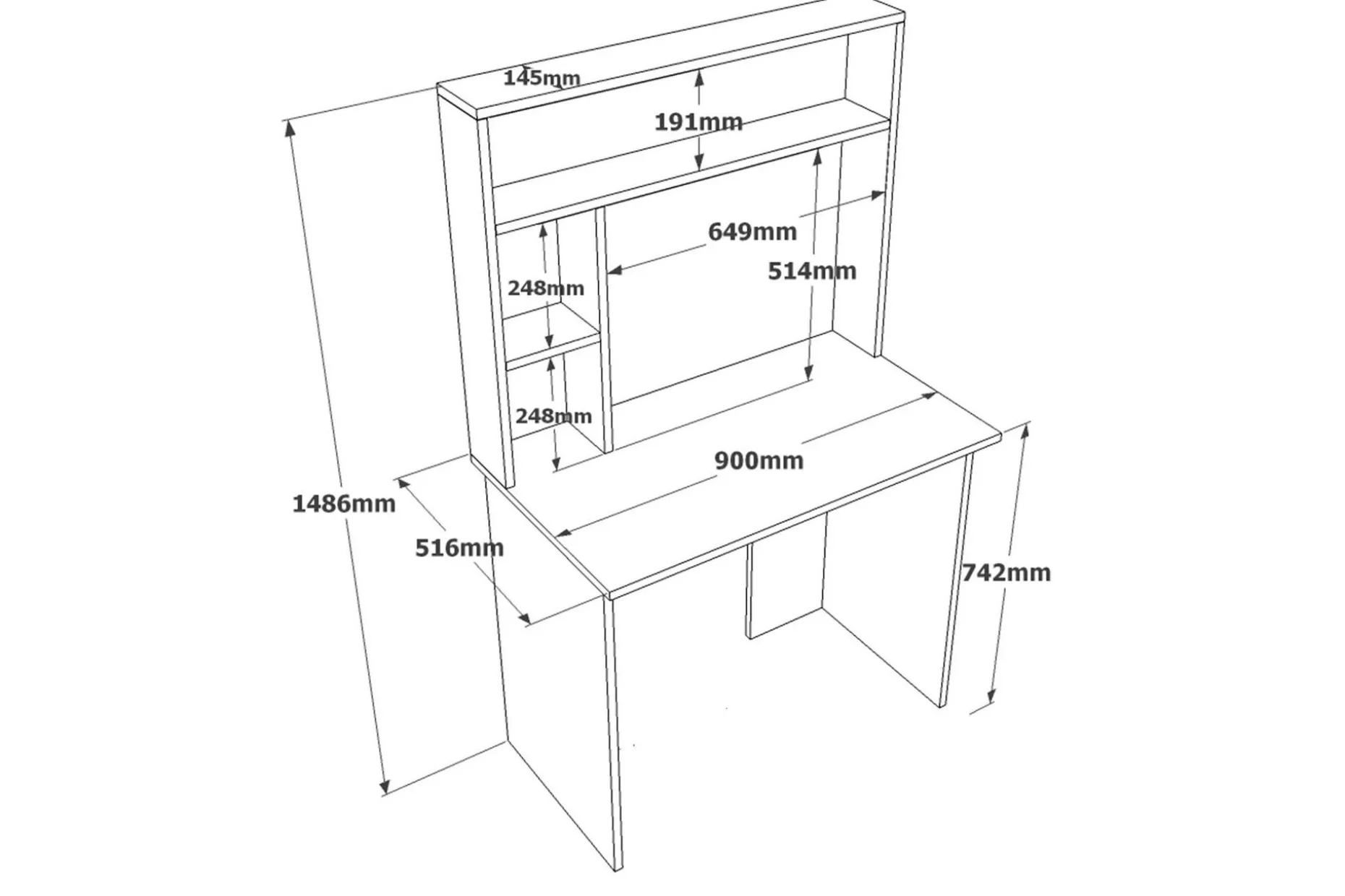 Kaiji Skrivbord 90x51,6 cm Mörkblå/Svart