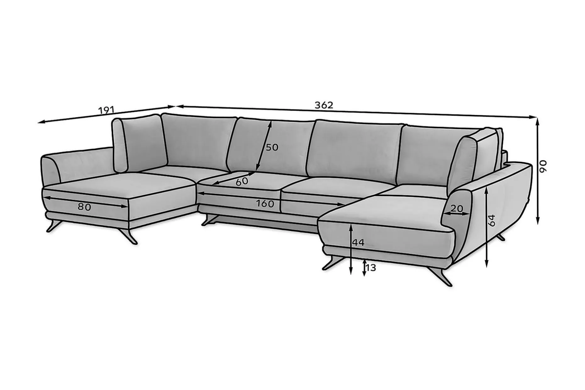 Katun Bäddsoffa Dubbelschäslong