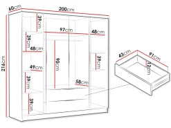 Kelros Garderob 200x216 cm