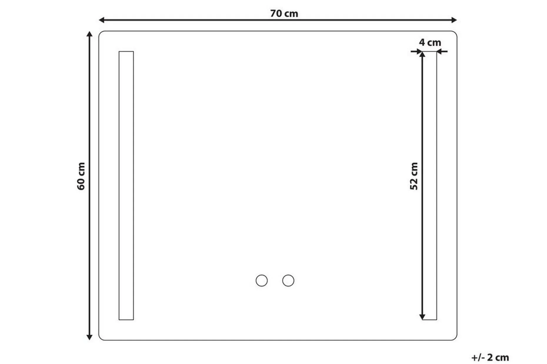 Kendram Spegel LED 60x70 cm