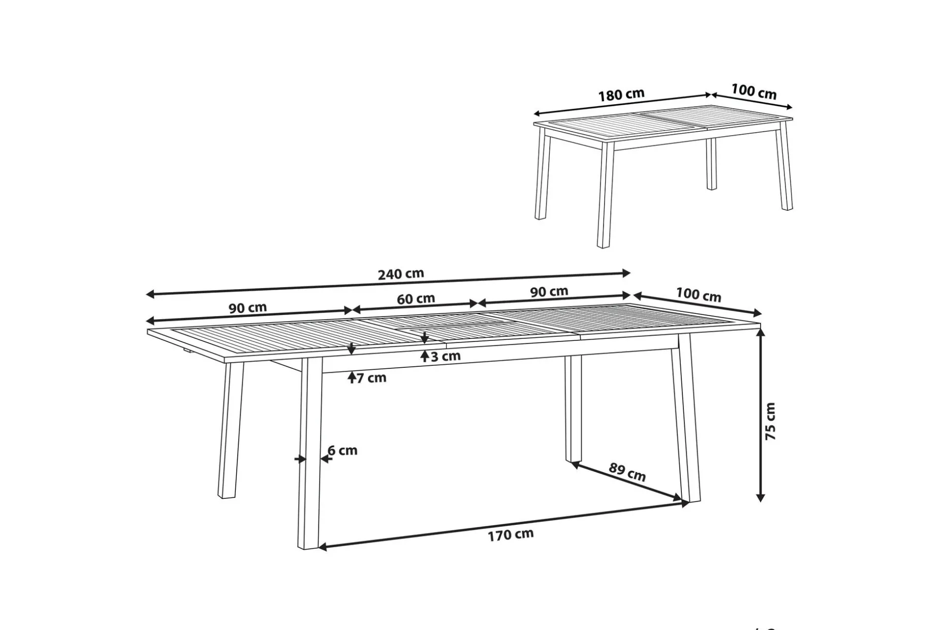 Kettelle Matbord Utomhus 100x180 cm