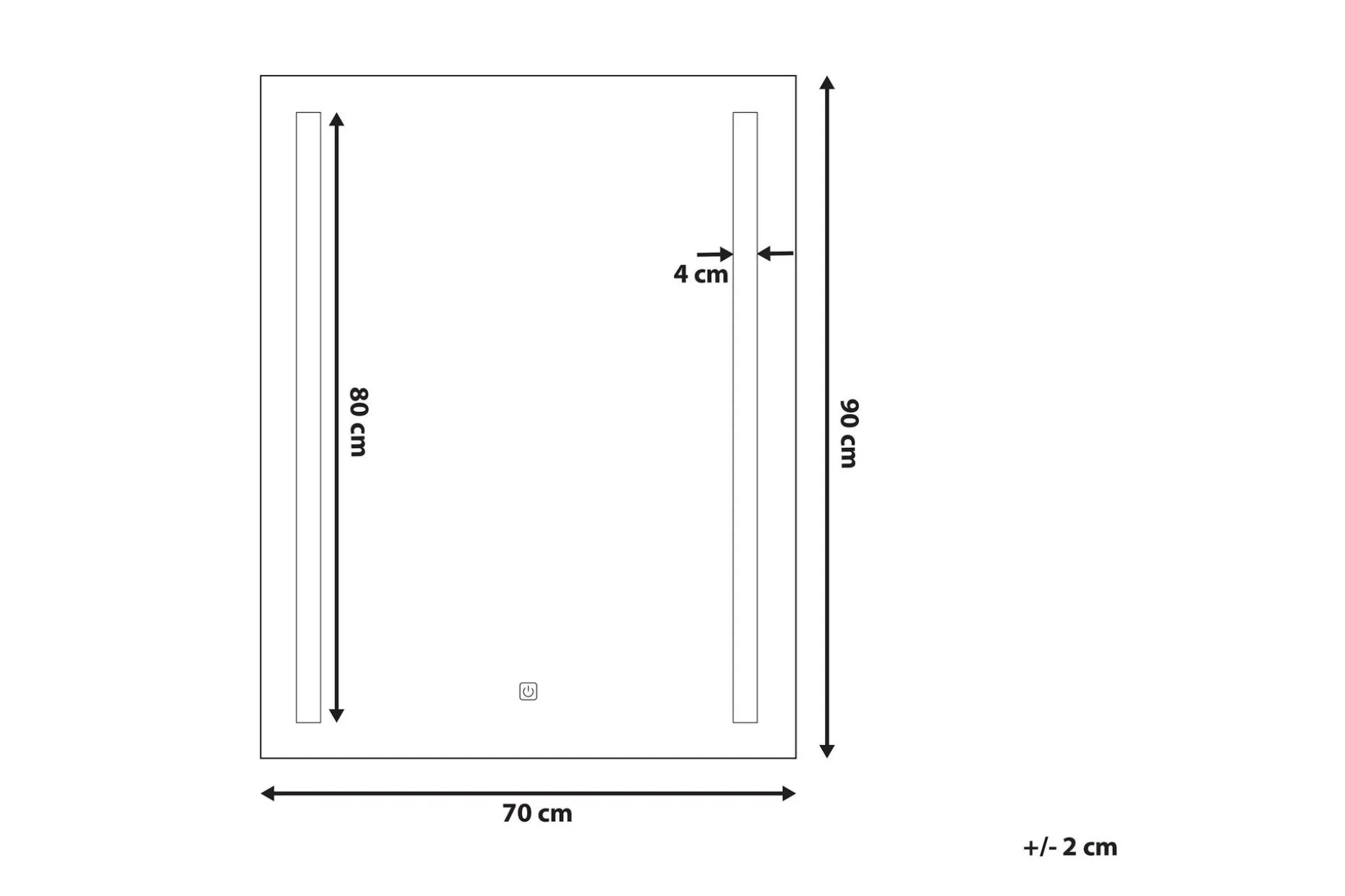 Kilmurray Spegel LED 70x90 cm