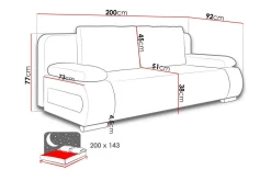 Kintore 2-sits Bäddsoffa