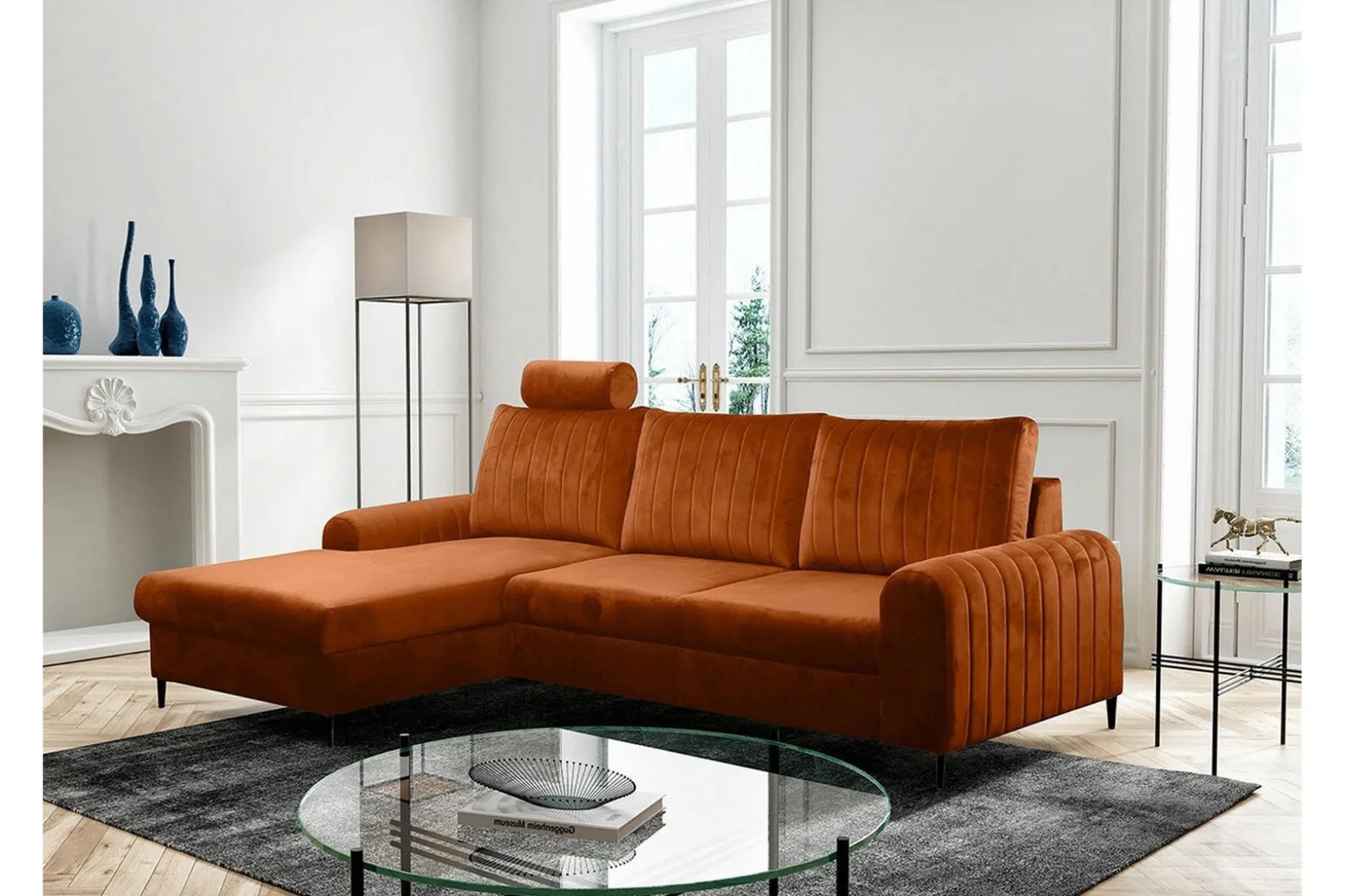 Kintore 3-sits Hörnbäddsoffa Orange