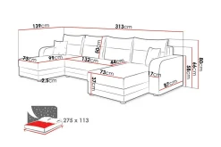 Kintore 4-sits Hörnbäddsoffa Dark grey