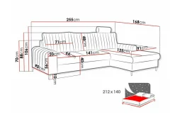 Kintore 3-sits Hörnbäddsoffa Orange