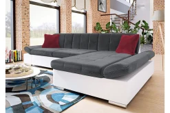 Kintore 3-sits Hörnsoffa Dark Grey/White